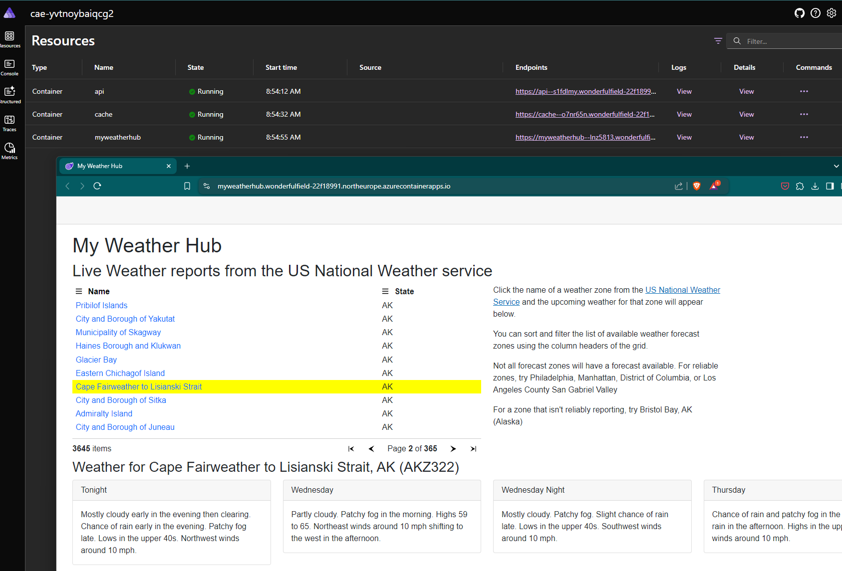 .NET Aspire deploy ACA - dashboard y app