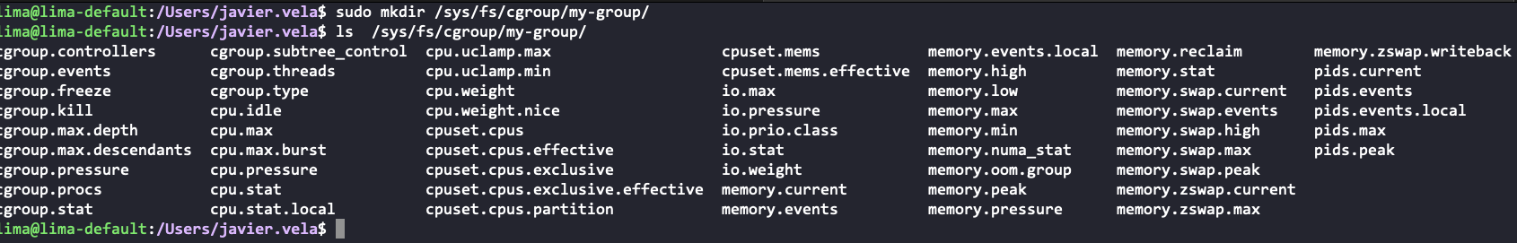 cgroups ficheros configuración
